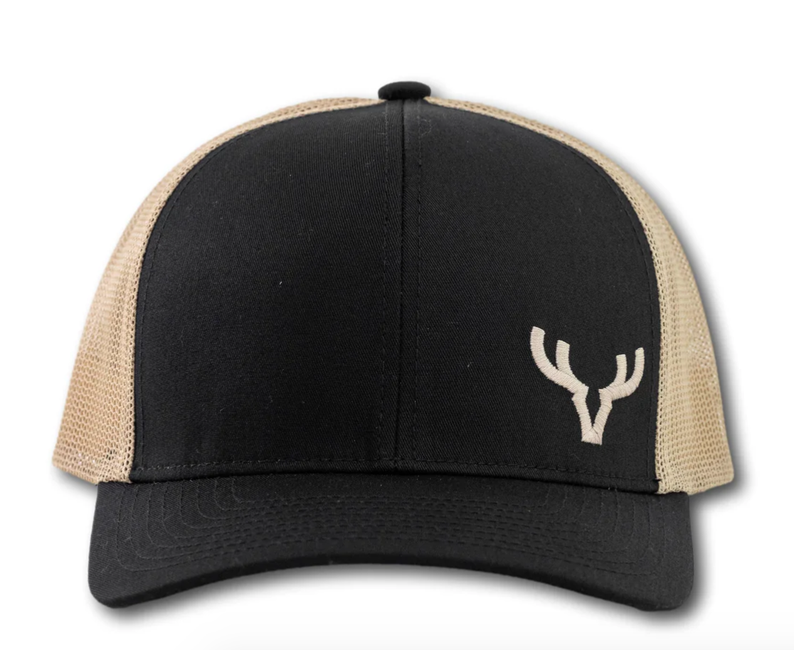 Side Antler Black Tan Hat