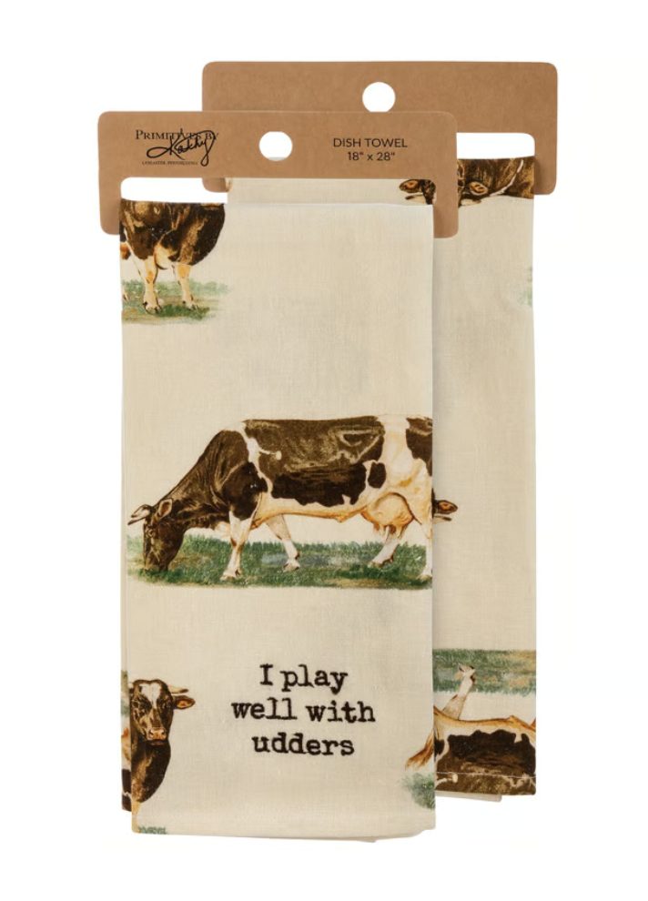 I Play Well With Udders Kitchen Towel