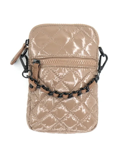 Quilted Cell Phone Holder Patent Mocha