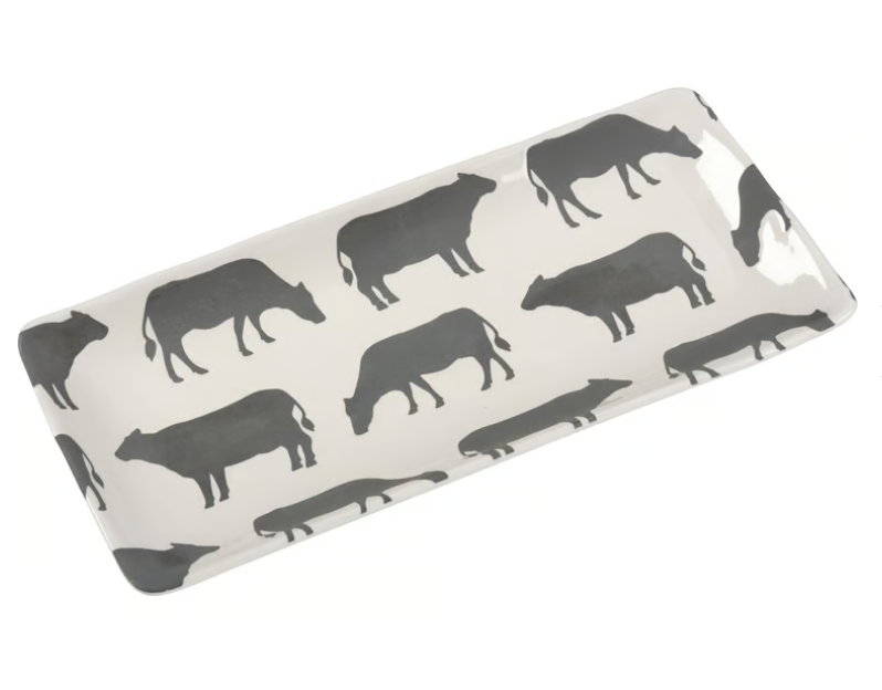 Rectangle Small Platter Cows