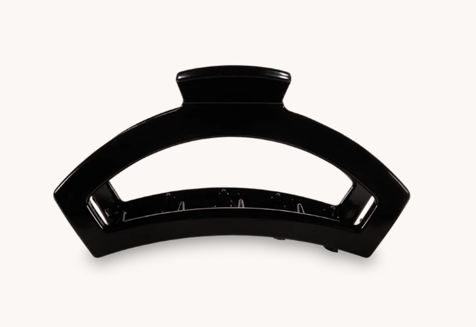 Jet Black Open Small Hair Clip