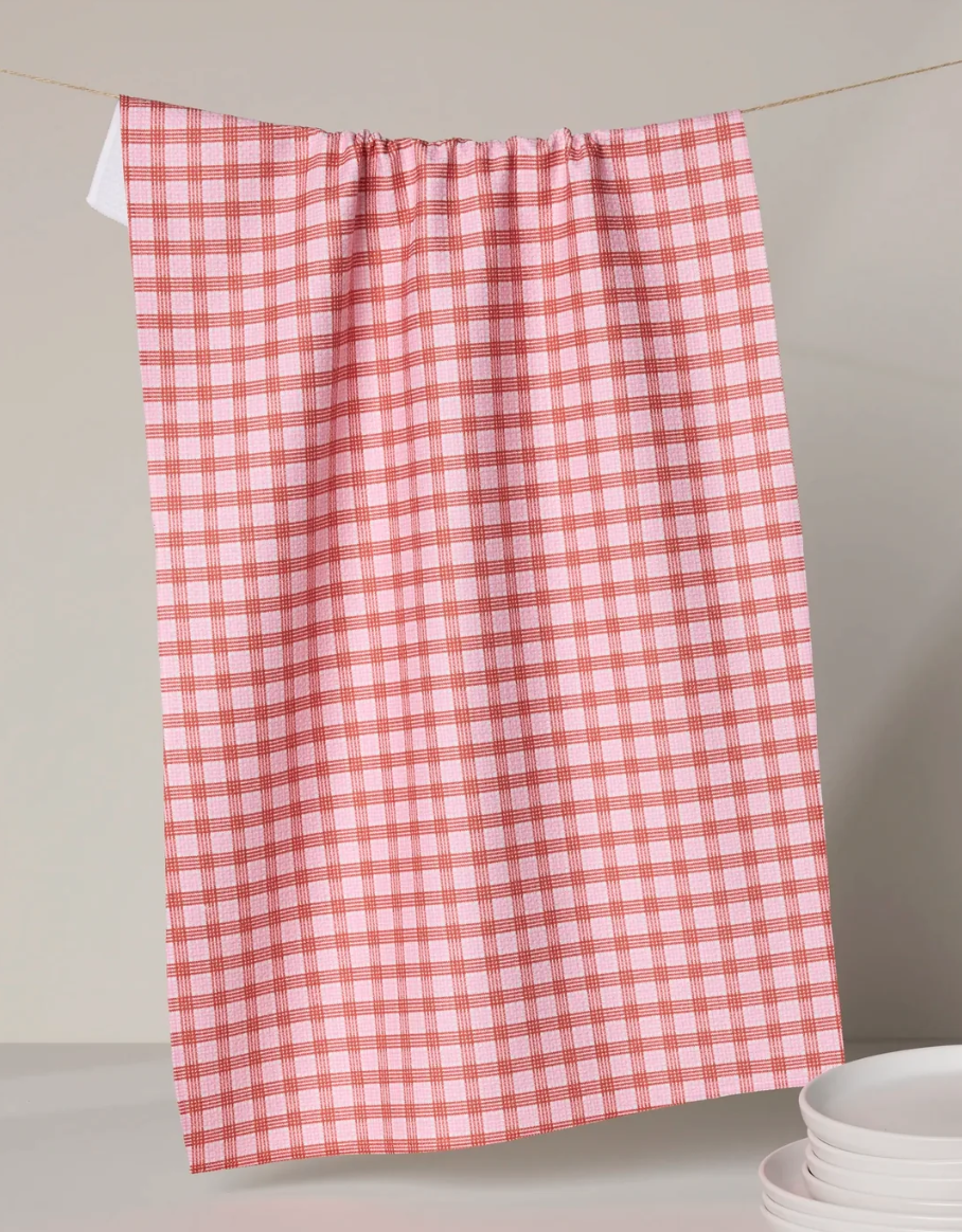 Cupids Plaid Tea Towel