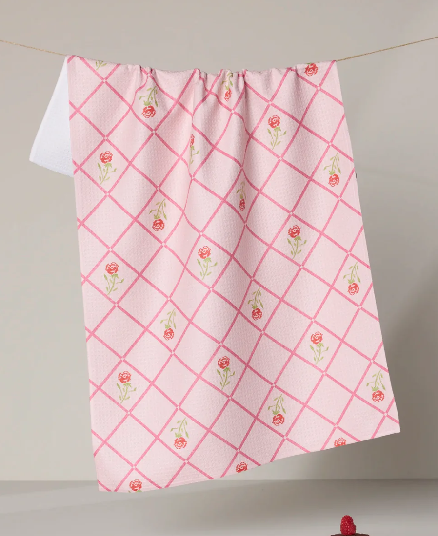 Rose Lattice Tea Towel