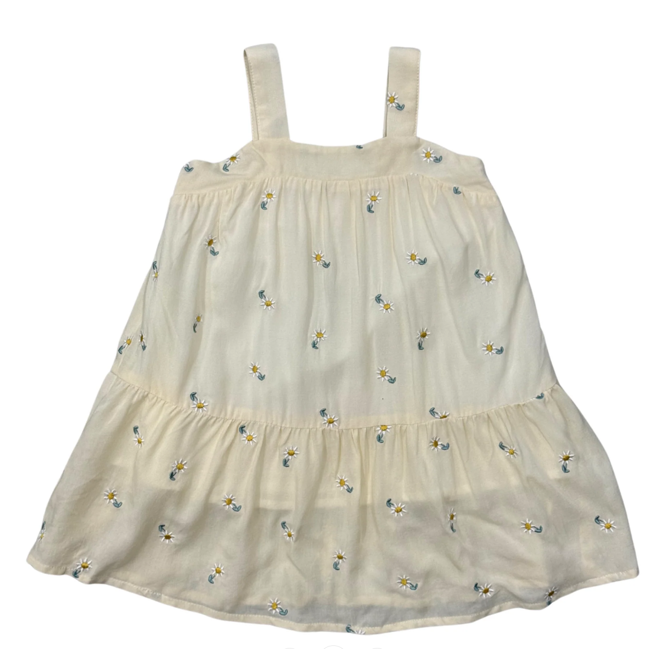 Embroidery Floral Wide Strap Dress