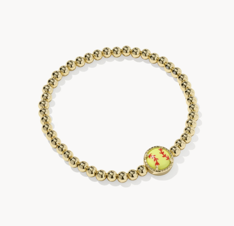 Softball Stretch Gold Bracelet