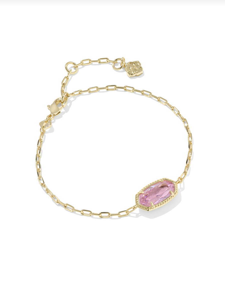 Elaina Luxe Chain Bracelet Gold Light Pink CZ