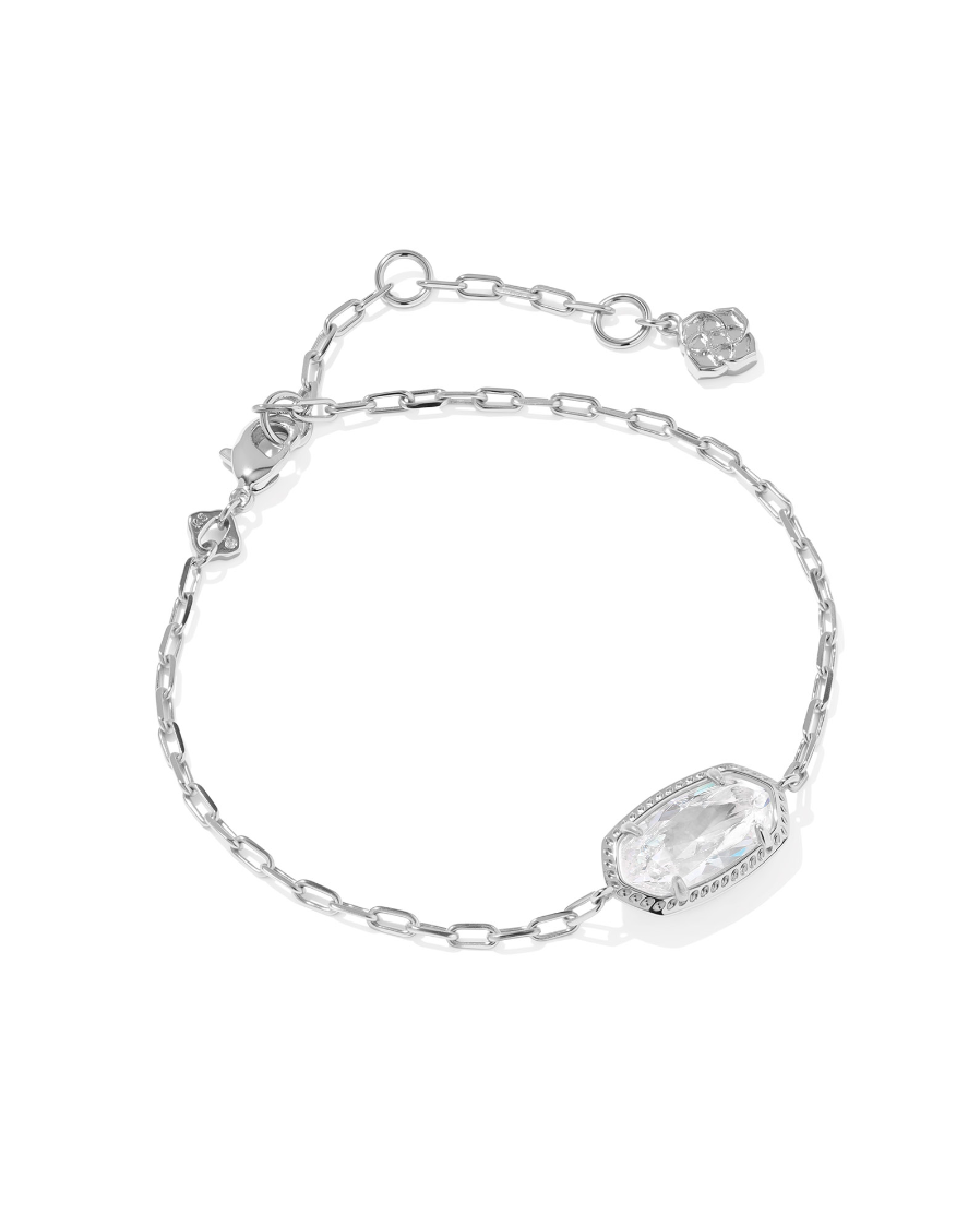 Elaina Luxe Chain Bracelet Rhod White CZ