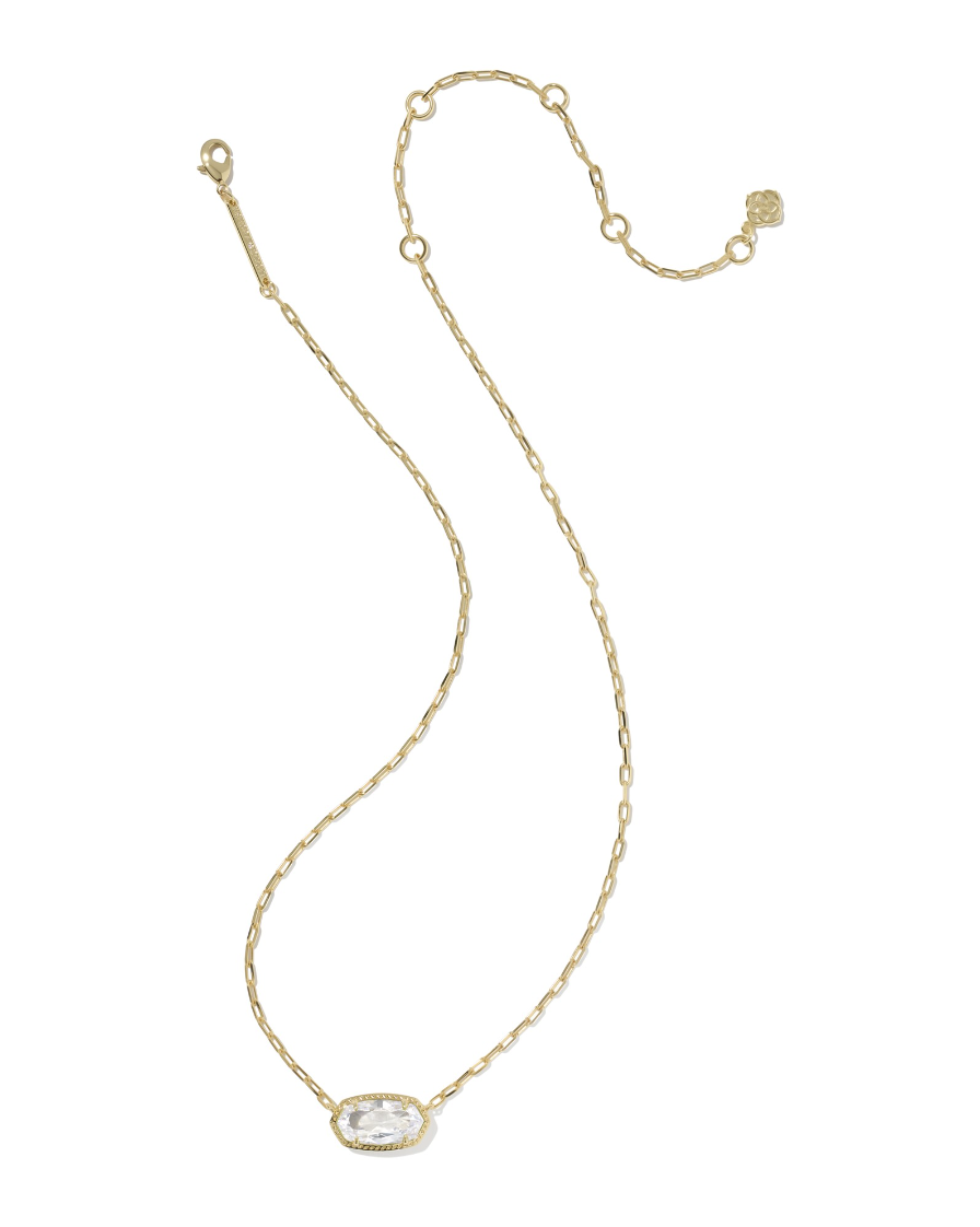 Elisa Luxe Pendant Gold White CZ