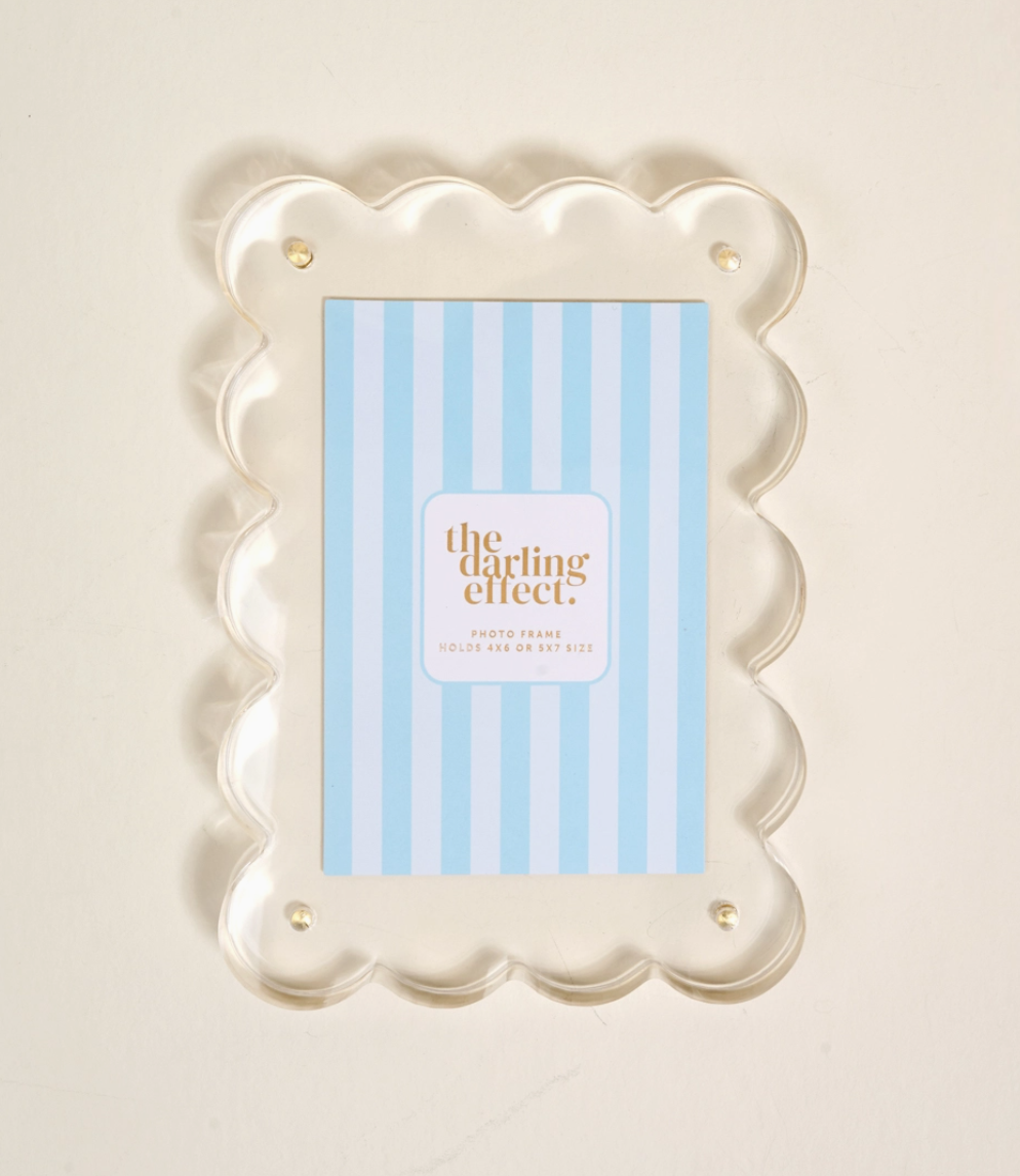 Rectangle Scalloped Acrylic Frame Clear