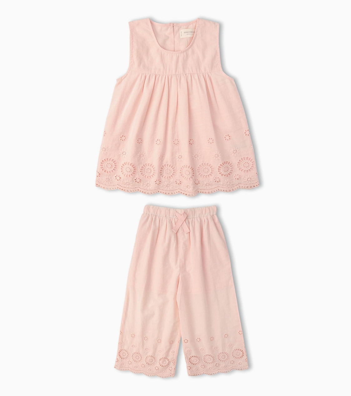 Organic Eyelet Top & Pant Set Blush Eyelet