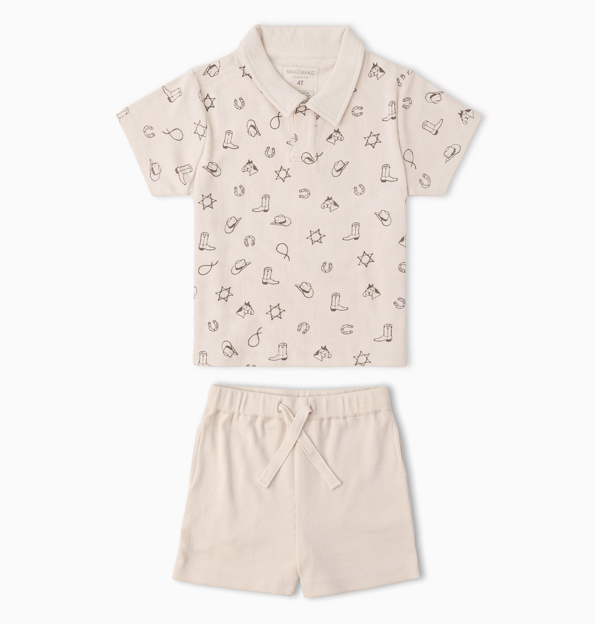 Organic Collar Tee & Short Set Rodeo
