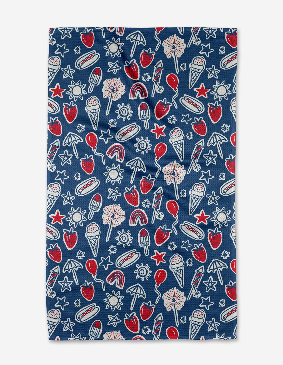 Summer Fun In Blue Kitchen Towel