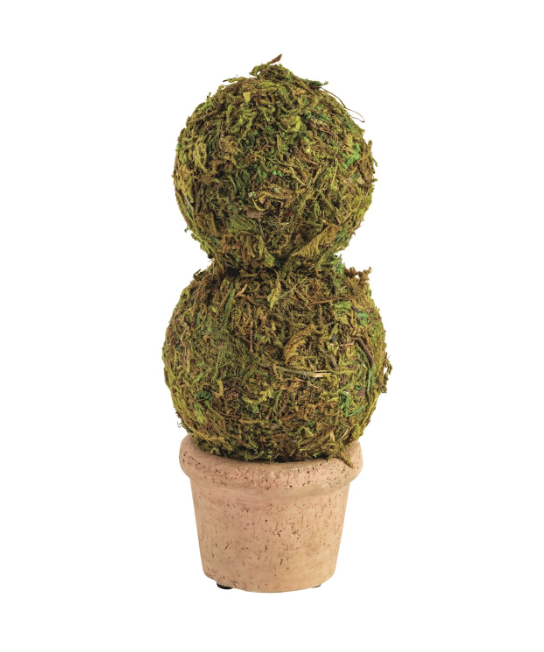 7" Double Moss Covered Topiary