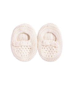 Crochet Baby Booties White