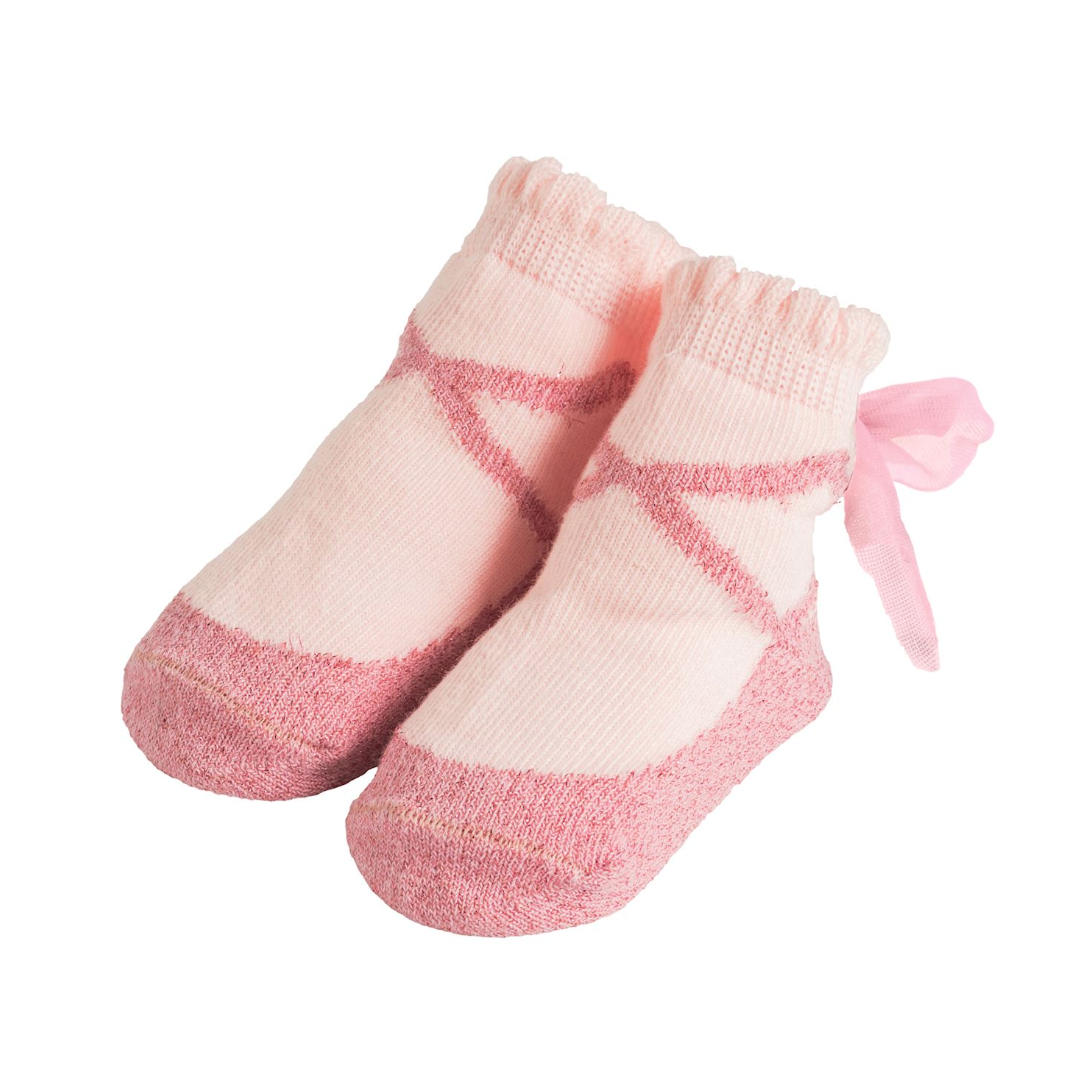 Baby Pink Lurex Ballet Socks