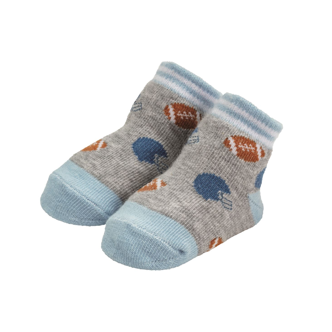 Baby Grey Football Print Socks