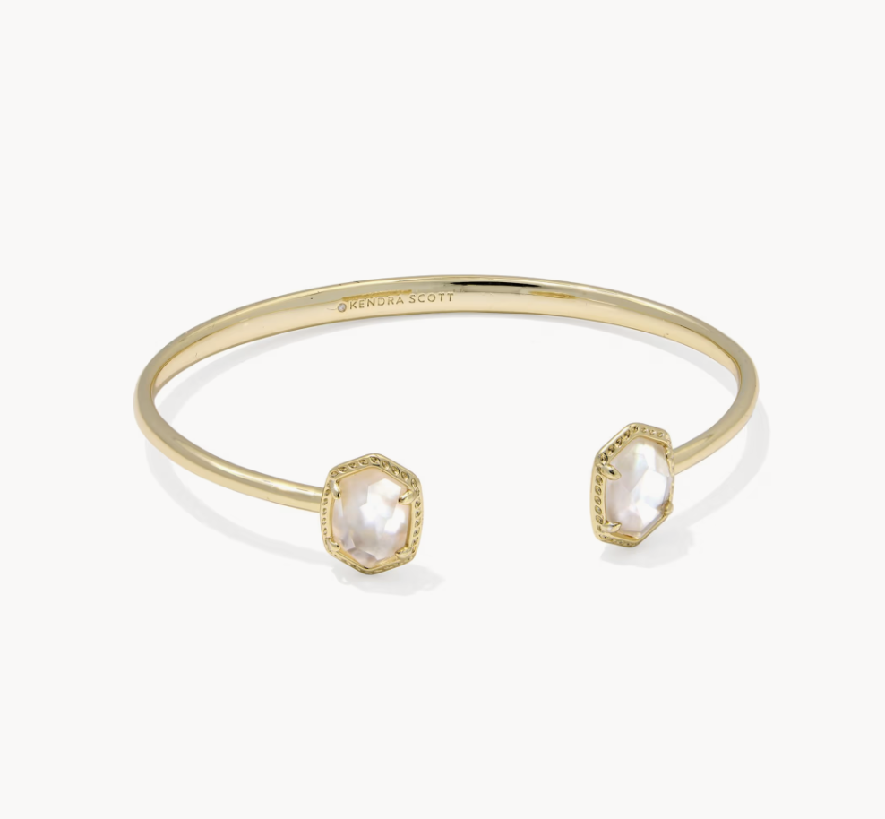 Daphne Frame Cuff Bracelet Gold Ivory MOP