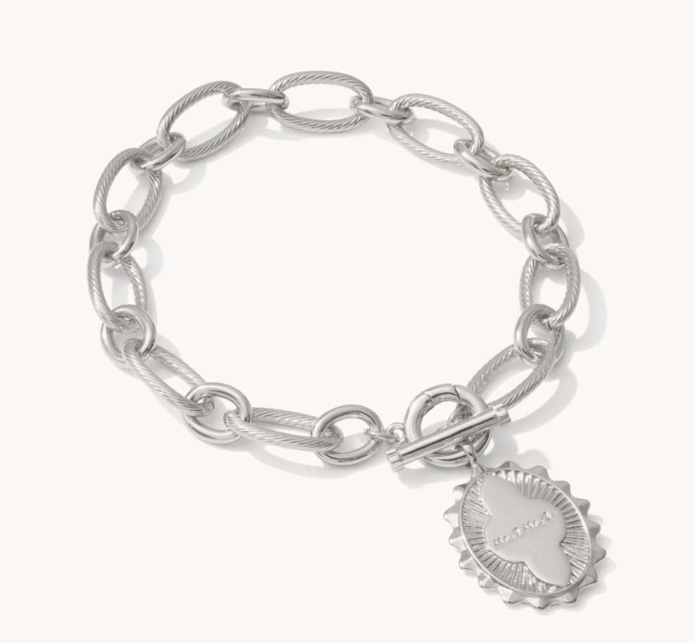 Mama Link Chain Bracelet Rhod