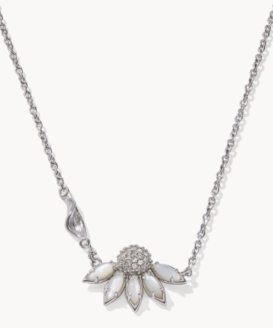 Anya Flower Rhod Ivory Mix Pendant