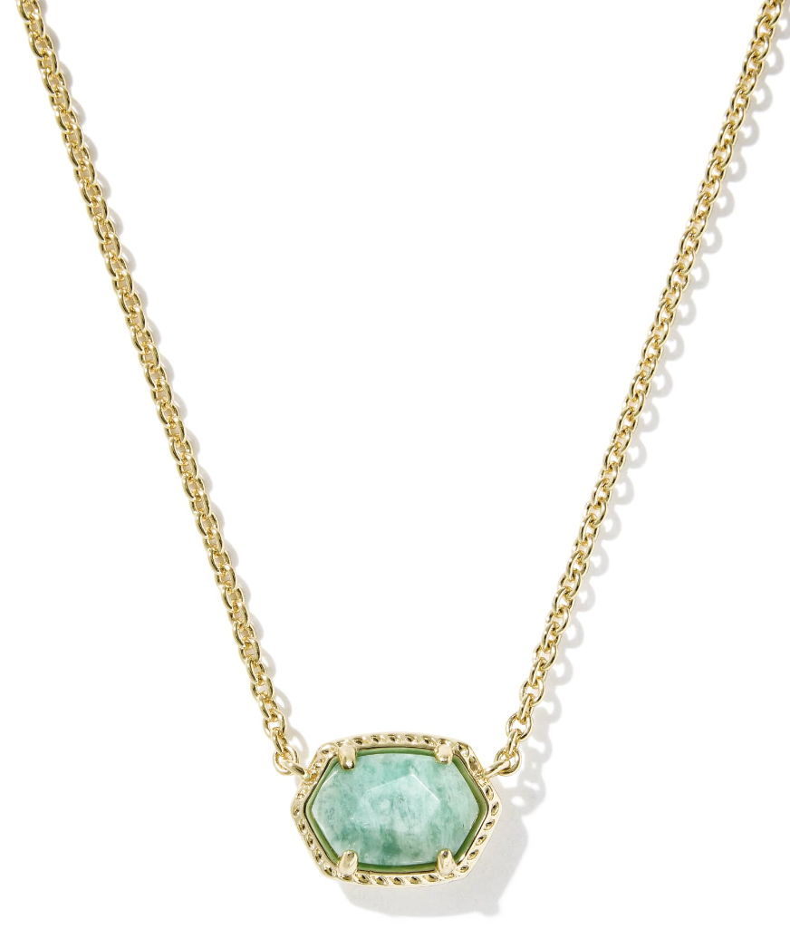 Daphne Frame Gold Teal Amazonite Pendant