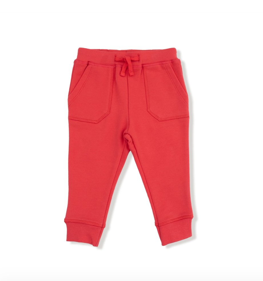 French Terry Sport Varsity Red Jogger Pant