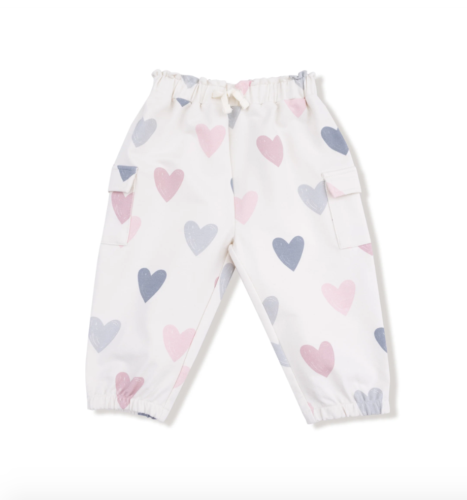 French Terry Hearts Fashion Cargo Pants