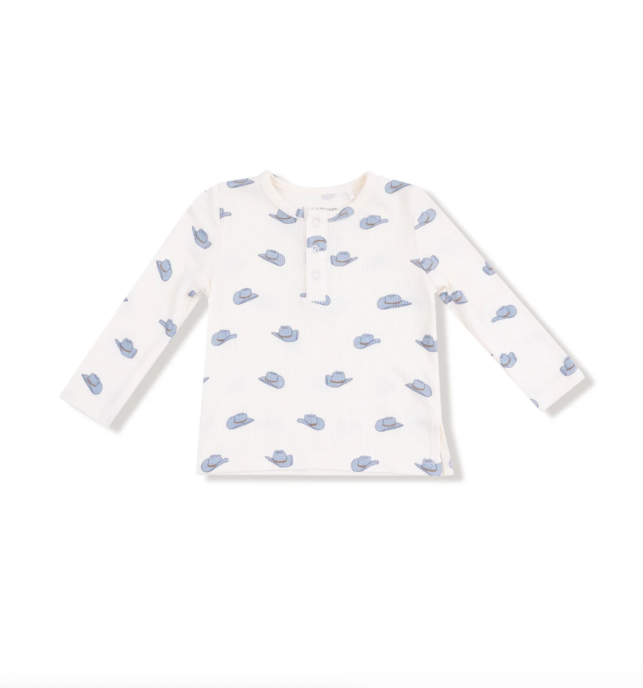 Petite Cowboy Hats LS Henley