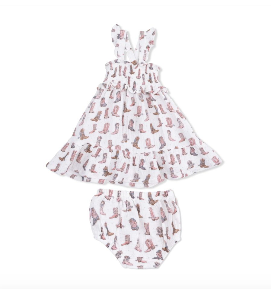 Smocked Top With Bloomer Cowgirl Boots