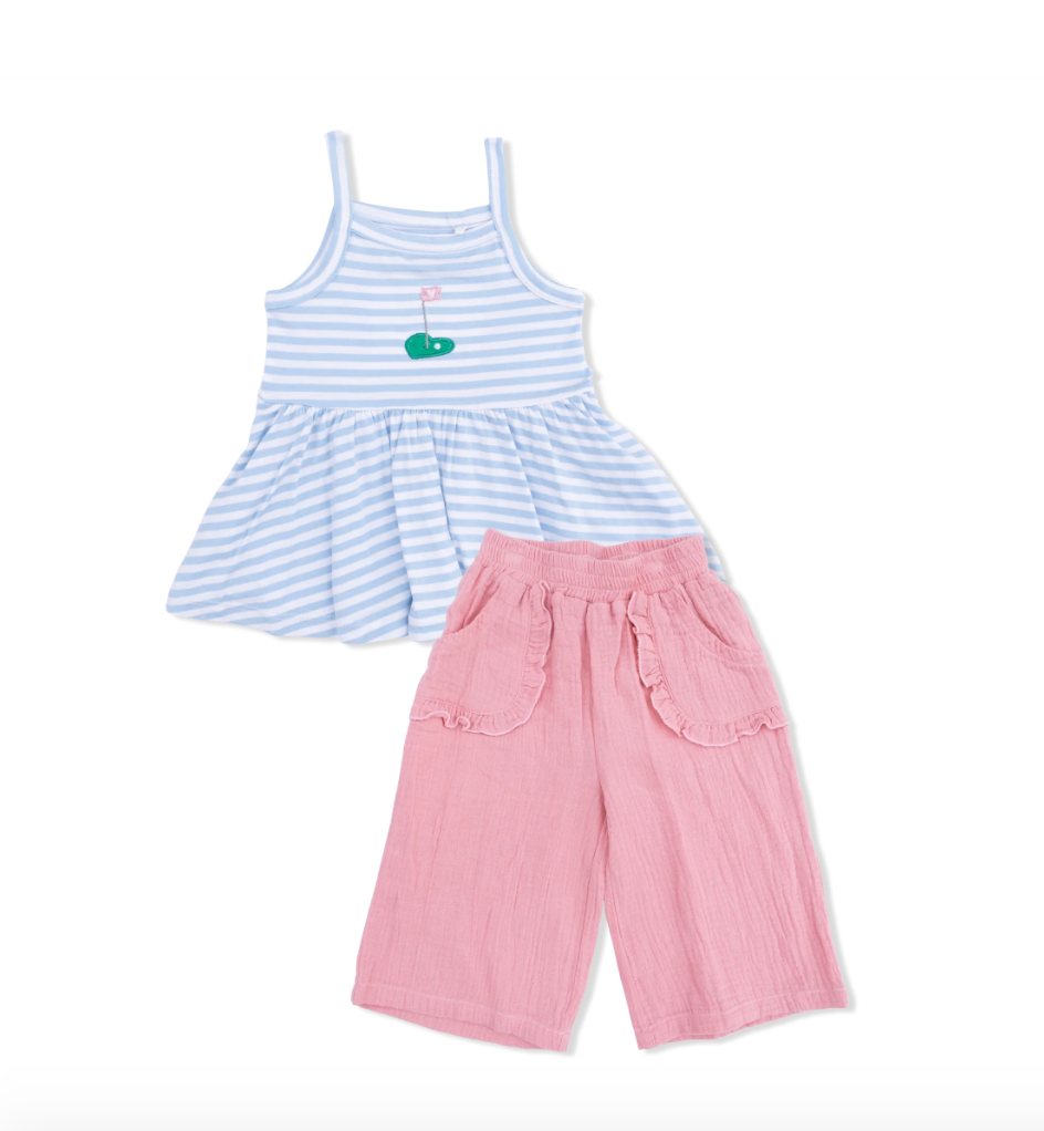 Peplum Tank With Wide Leg Pants Bel Air Stripe