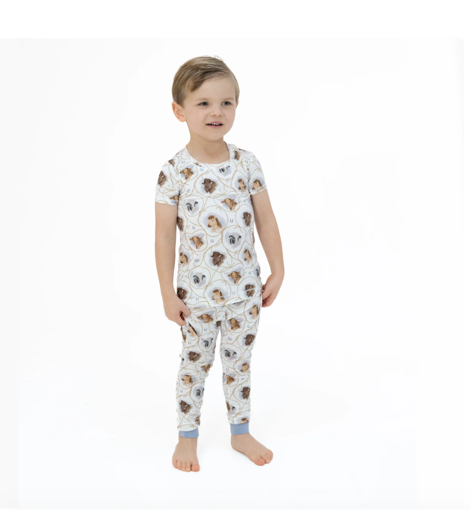 Loungewear Short Sleeve Set Farm Animals Rope Cameos Uni