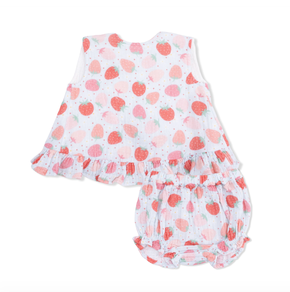 Ruffle Back Top And Bloomer Strawberry Bliss