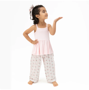 Peplum Tank And Smocked Waist Pants Winding Roses Stripe