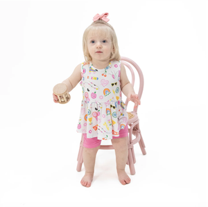 Peplum Tank Top And Bike Short Girl Power