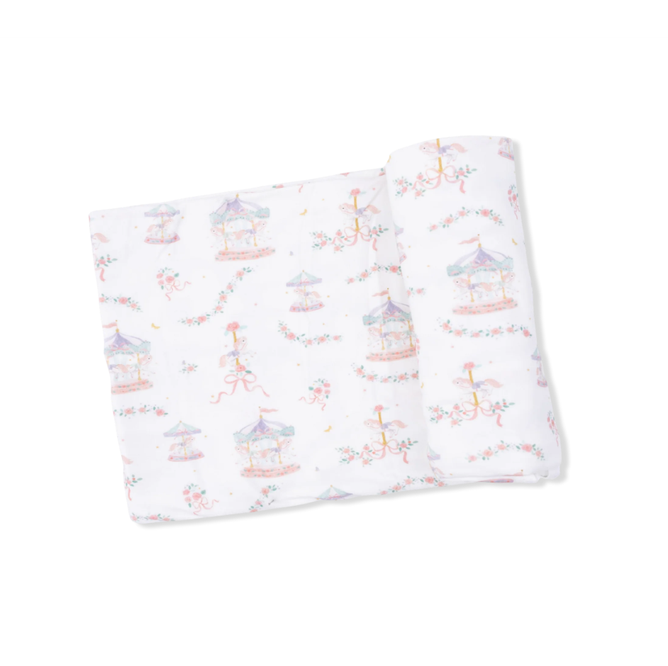 Carousel With Bows Swaddle Blanket