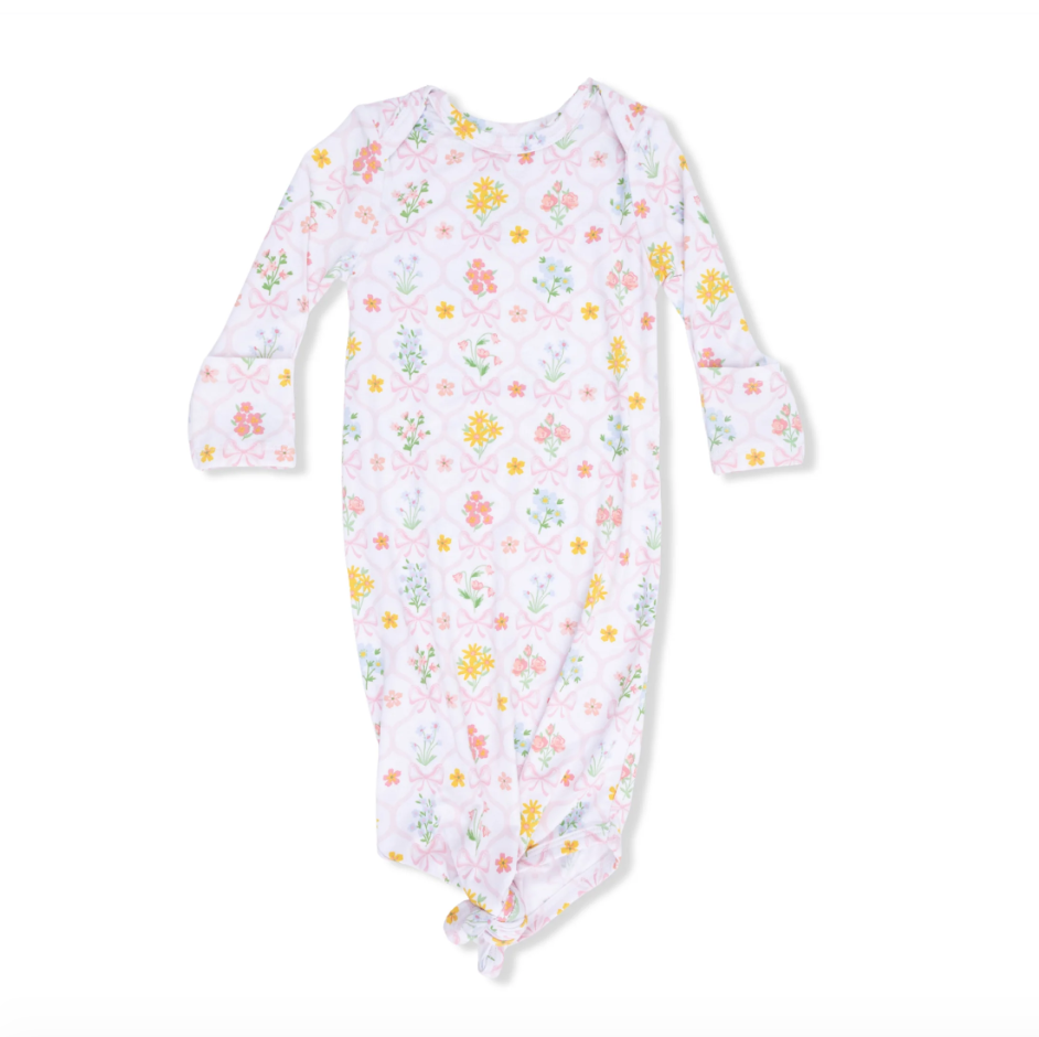 Knotted Gown Spring Blooms Bow Trelis