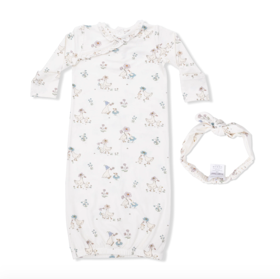 Kimono Gown & Knot Headband Flower Ducklings