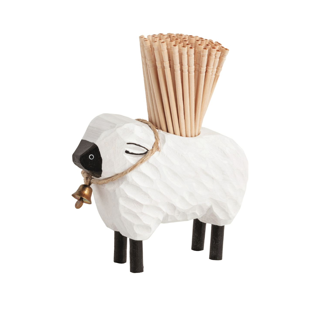 Sheep Wood Toothpick Holder