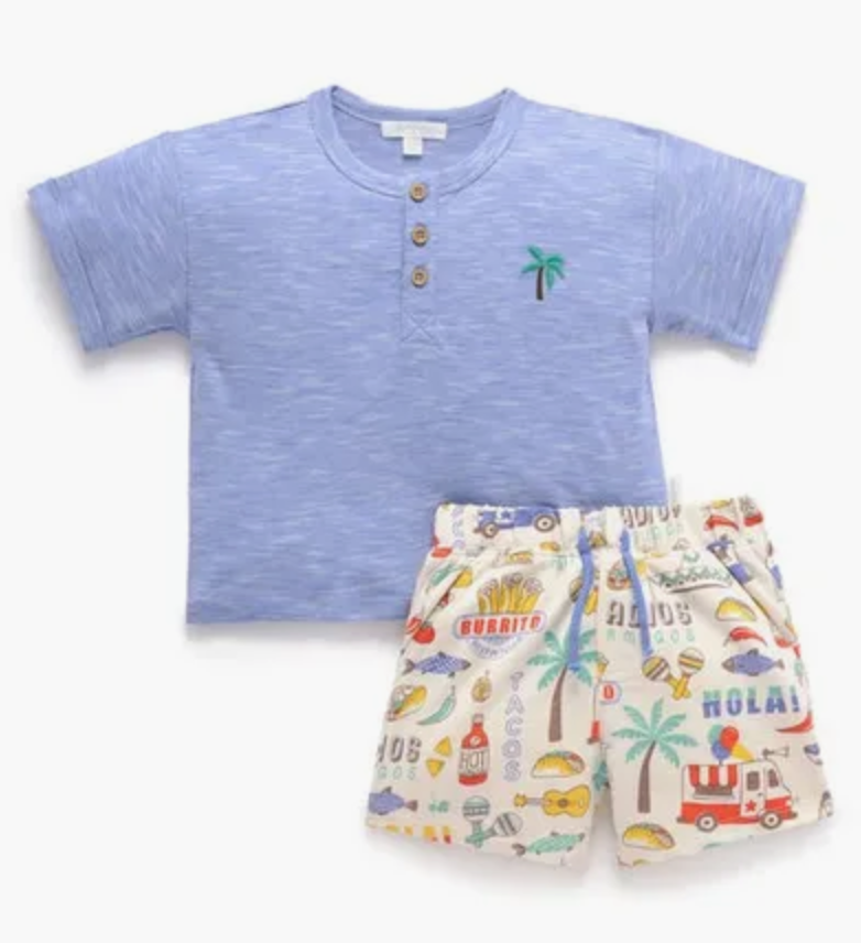 Boy Fiesta Print Resort Short Set