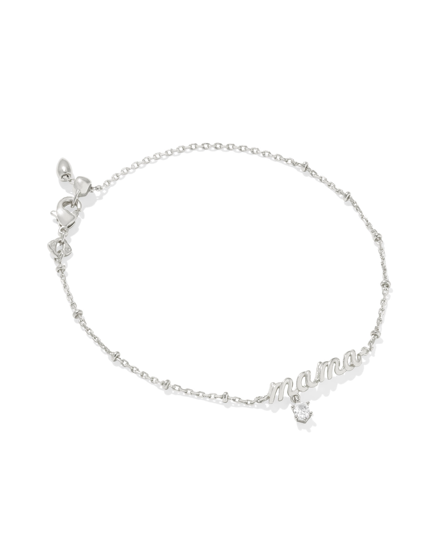 Mama Crystal Delicate Chain Bracelet Rhod - Kendra Scott
