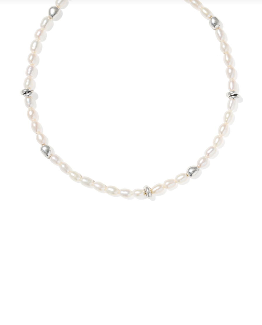 Gabriella Pearl Strand Necklace Vintage Silver Freshwater Cultured Pearl - Kendra Scott