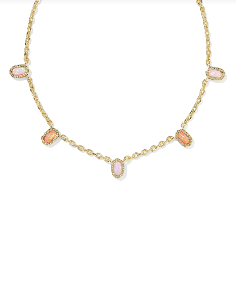 Mini Elisa Strand Necklace Gold Pink Mix - Kendra Scott