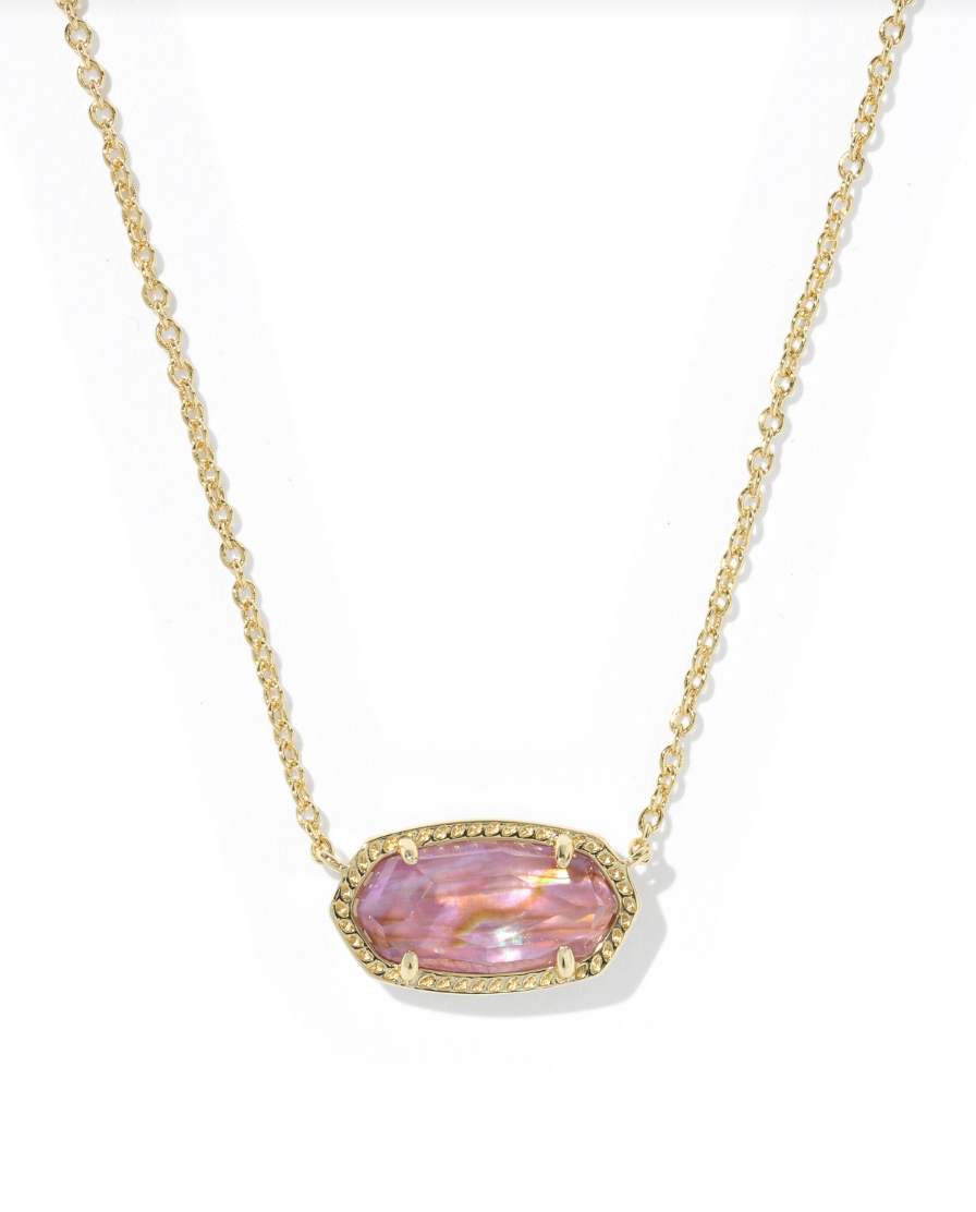 Elisa Pendant Necklace Gold Light Mauve Illusion - Kendra Scott