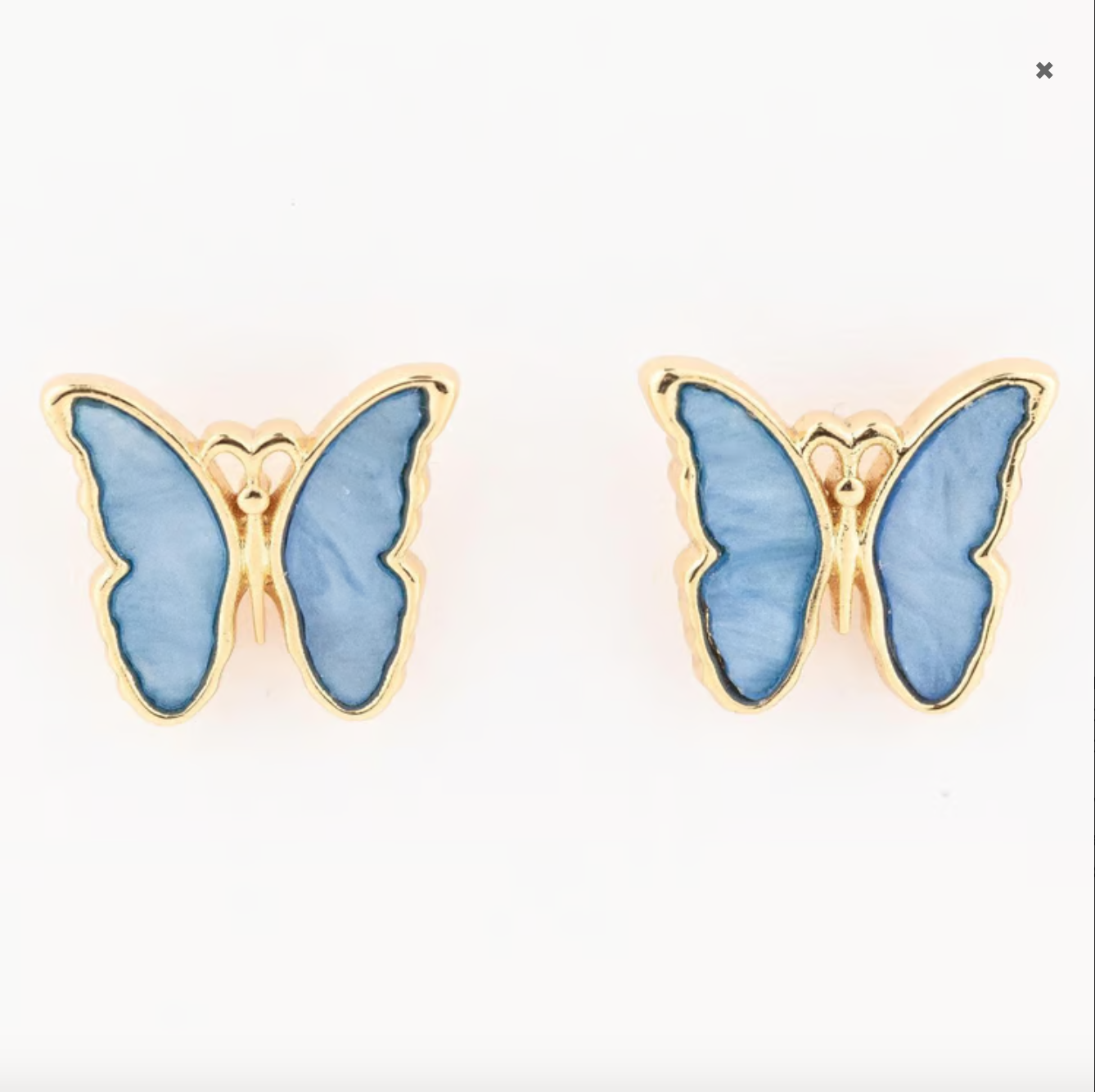 Girls Blue Butterfly Earrings Michelle McDowell
