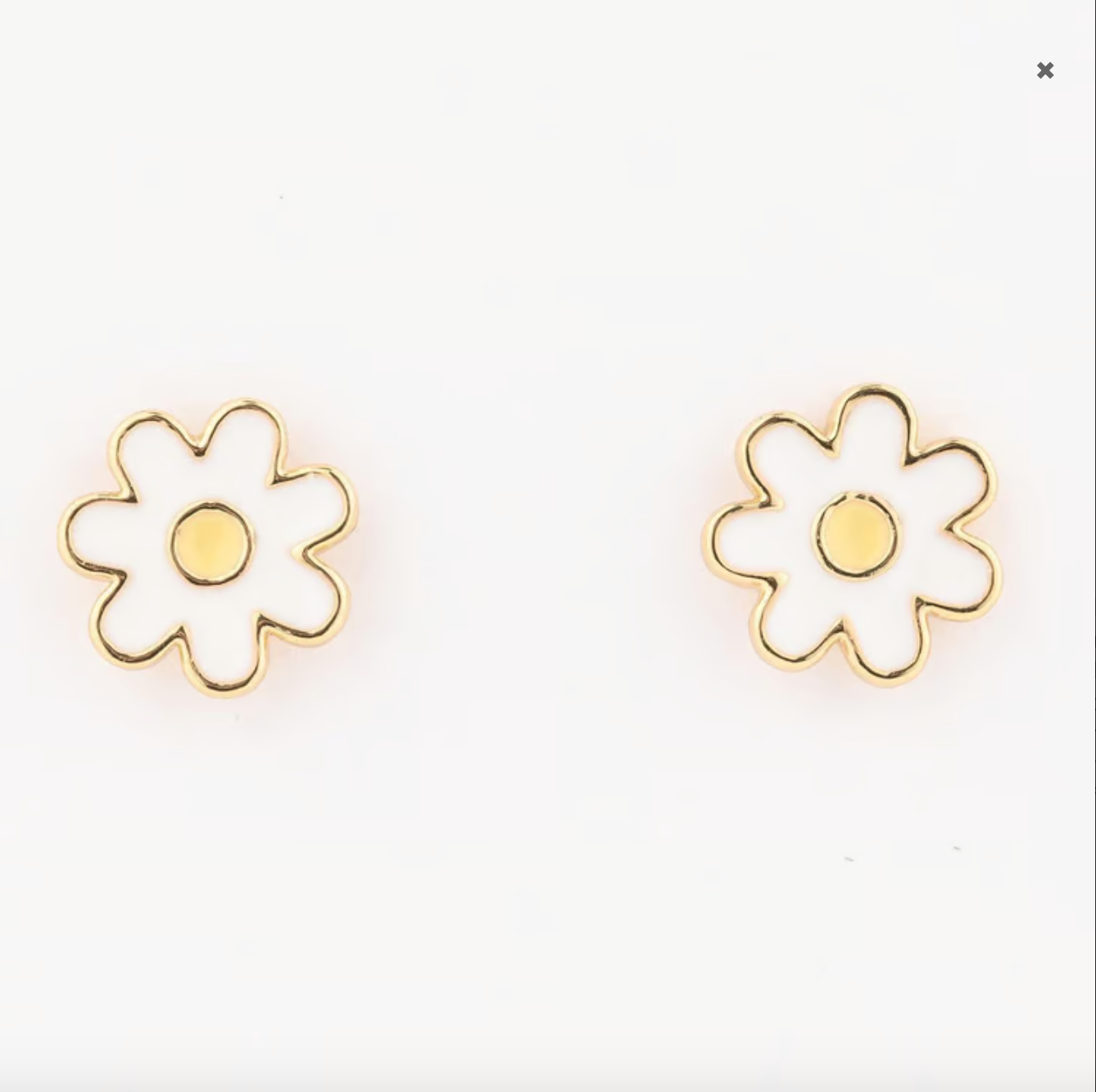 Girls White Daisy Earrings Michelle McDowell