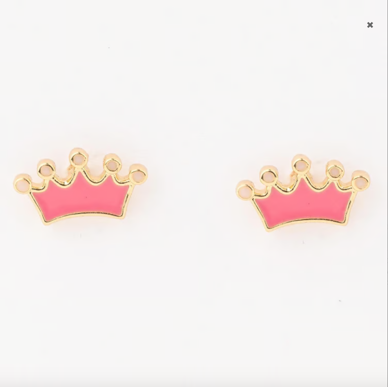 Girls Pink Crown Earrings Michelle McDowell