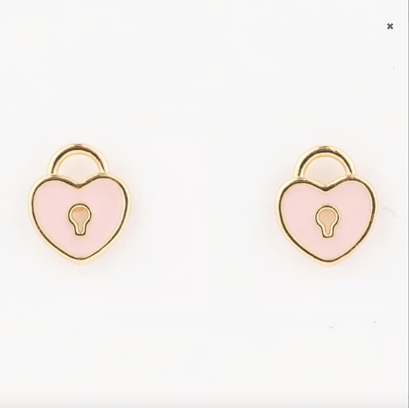 Girls Pink Heart Lock Earrings Michelle McDowell