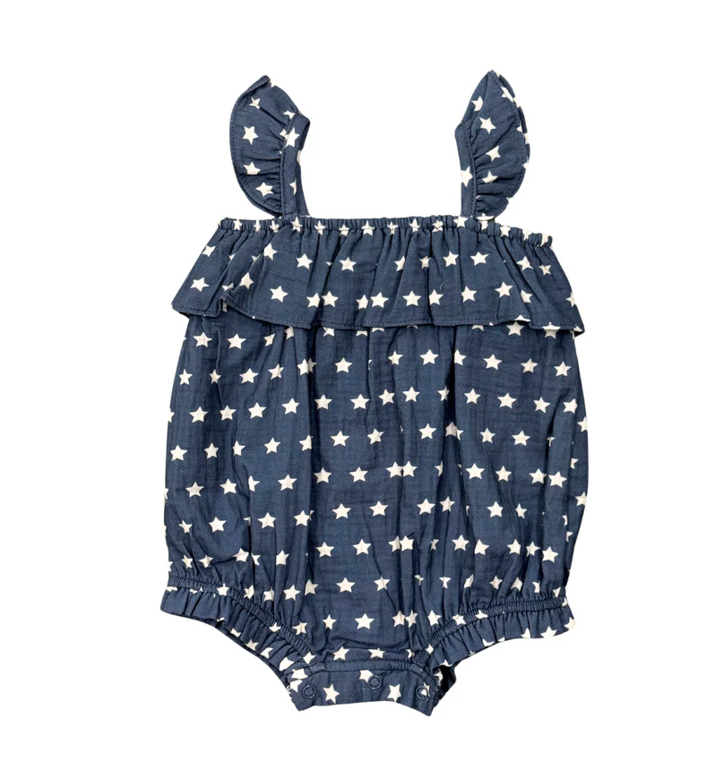 Gauze Bubble Romper American Stars