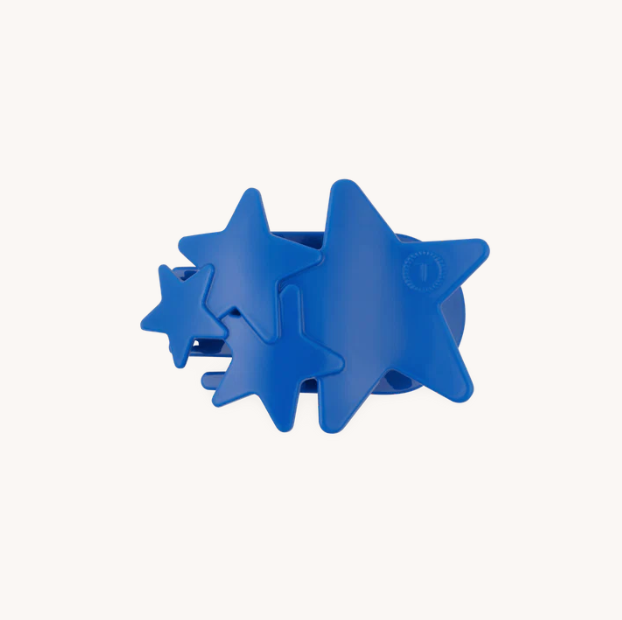 Teleties Small Flat Hair Clip-Blue Shooting Stars