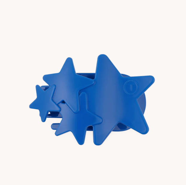 Teleties Medium Flat Hair Clip-Blue Shooting Stars