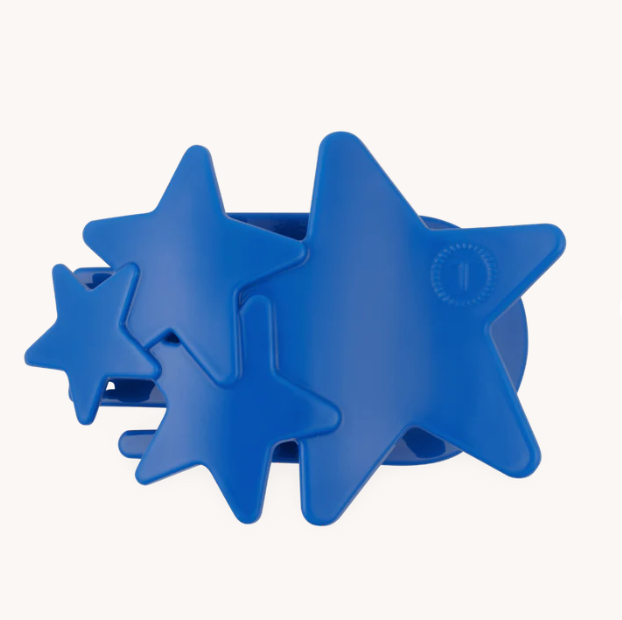 Teleties Large Flat Hair Clip-Blue Shooting Stars